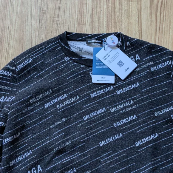 Balenciaga Black and White Logo Sweater